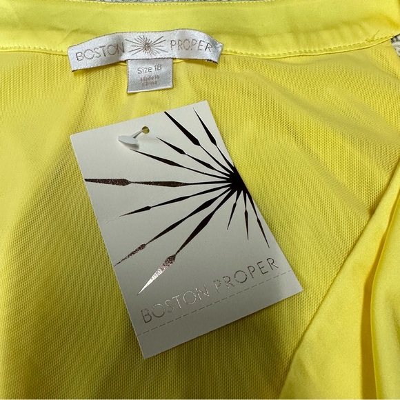BOSTON PROPER | NIKKI | SLEEVELESS V-NECK BLOUSE | SUNSHINE YELLOW | SZ 18 | - Picture 6 of 12